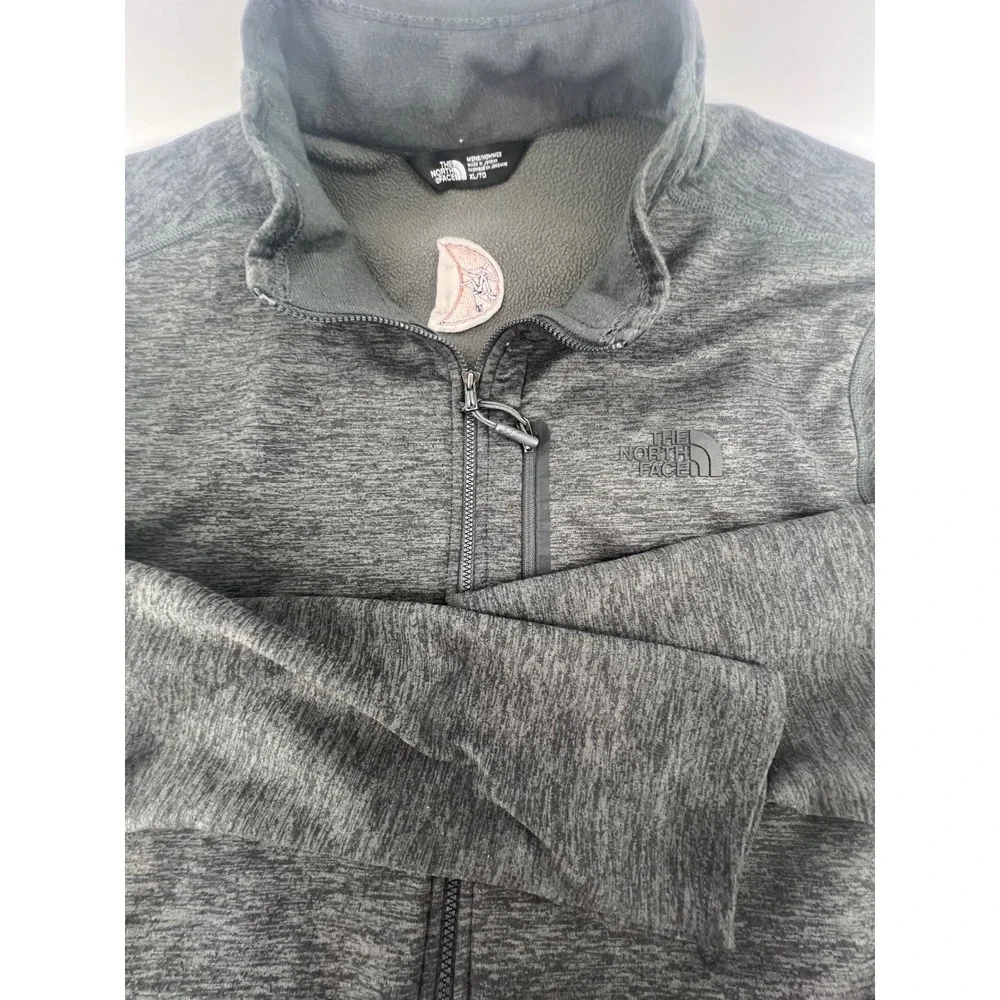 The North Face Men's Grey Heathered Fleece Jacket Full‎ Zip Size XL